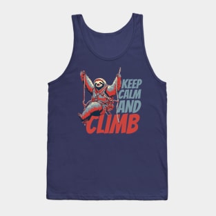 Keep Calm And Climb Funny Sloth Climber Tank Top